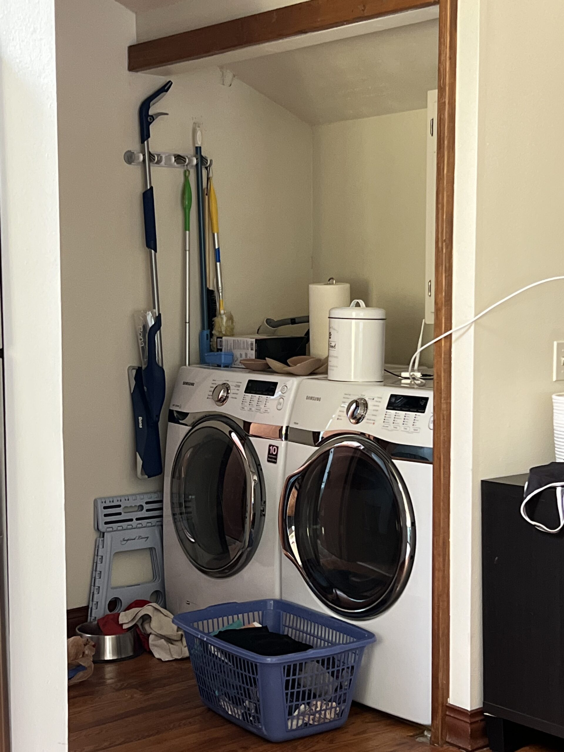 before laundry closet DIY